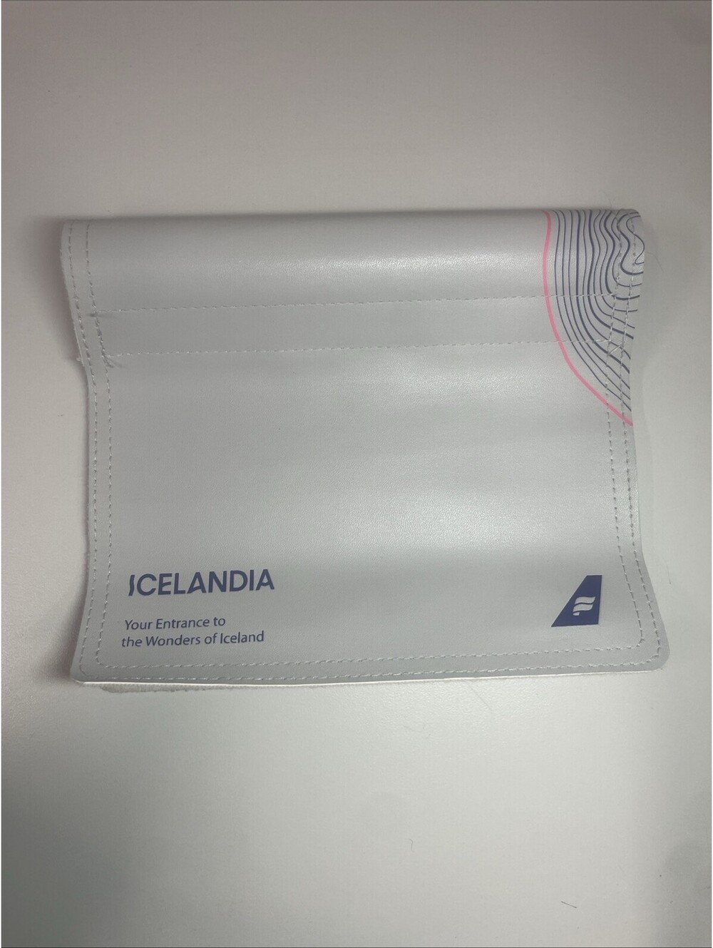 Icelandair Icelandia Souvenir Airplane Seat Neck Rest Cousion Piece Gray Rare
